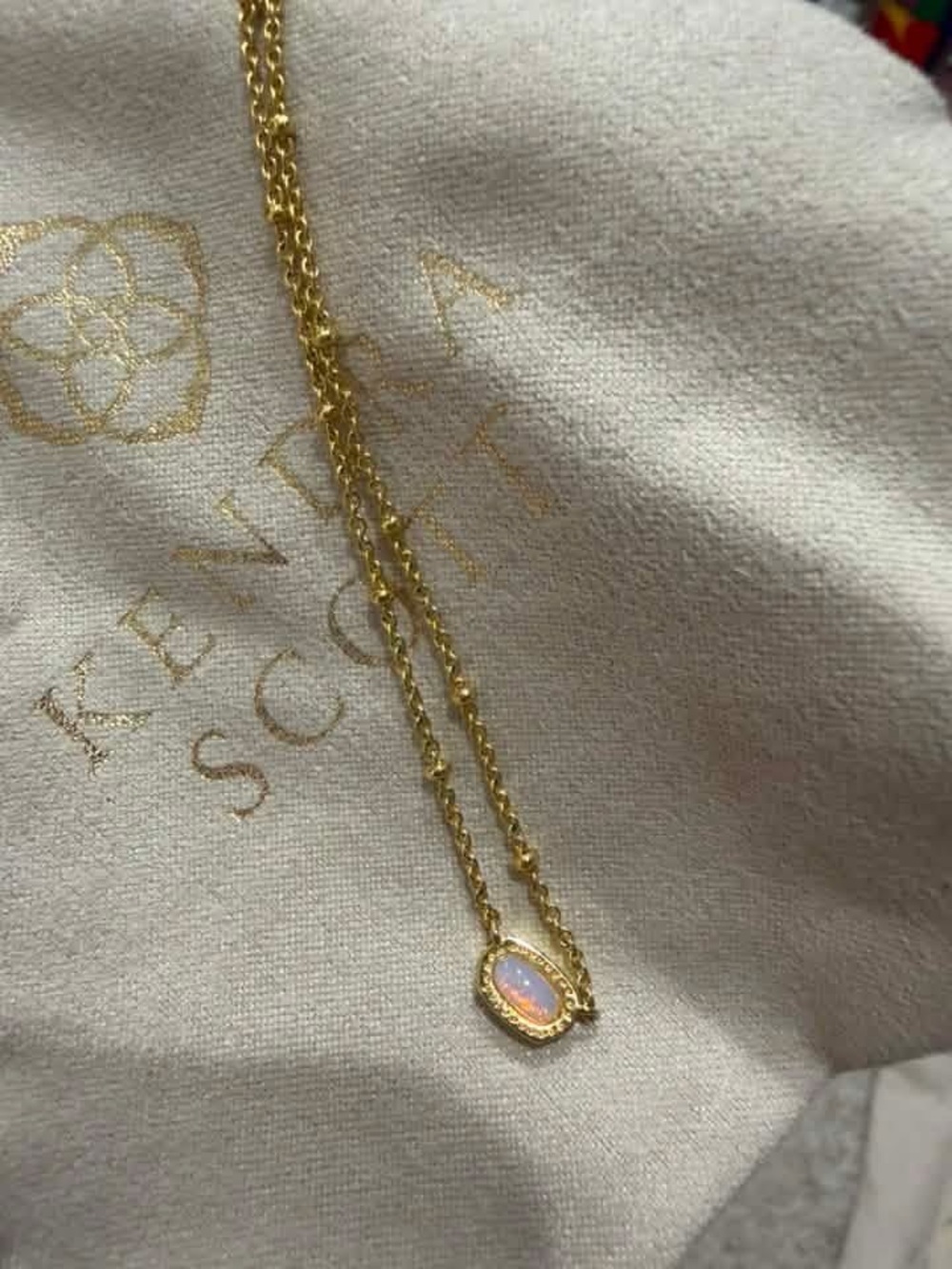 Kendra Scott Gold Opal Pendant Necklace